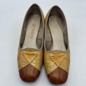 Women's Yellow and Brown Shoes
